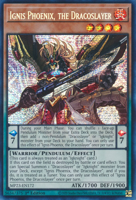 Ignis Phoenix, the Dracoslayer [MP23-EN172] Prismatic Secret Rare | Clutch Gaming