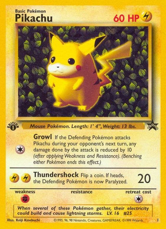 Pikachu (1) (1st Edition Misprint Promo) [Wizards of the Coast: Black Star Promos] | Clutch Gaming