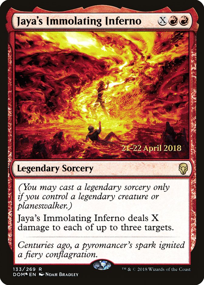 Jaya's Immolating Inferno [Dominaria Prerelease Promos] | Clutch Gaming