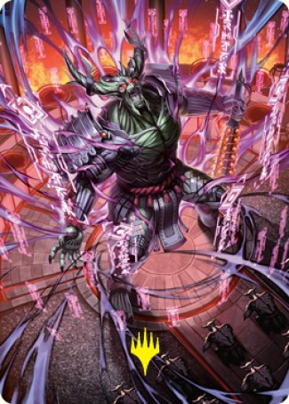 Hidetsugu, Devouring Chaos Art Card (Gold-Stamped Signature) [Kamigawa: Neon Dynasty Art Series] | Clutch Gaming