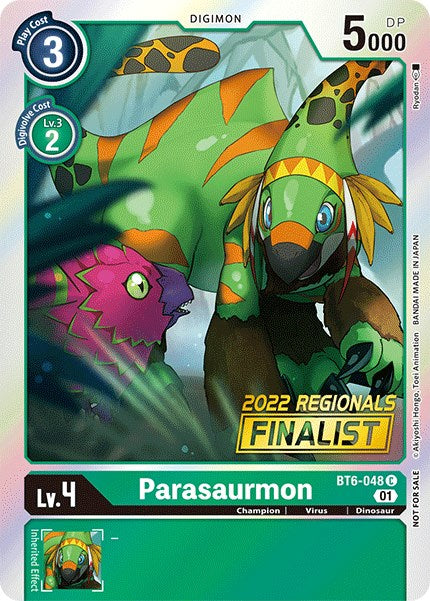 Parasaurmon [BT6-048] (2022 Championship Online Regional) (Online Finalist) [Double Diamond Promos] | Clutch Gaming