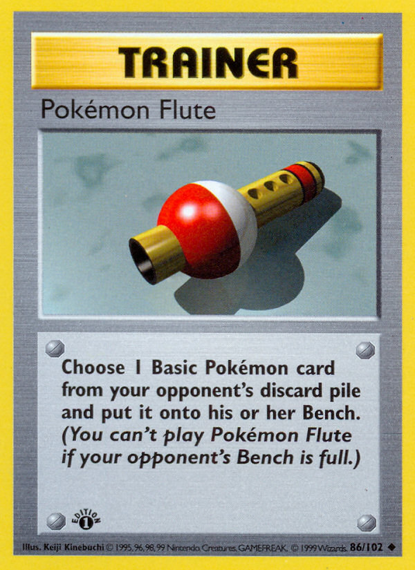 Pokemon Flute (86/102) (Shadowless) [Base Set 1st Edition] | Clutch Gaming