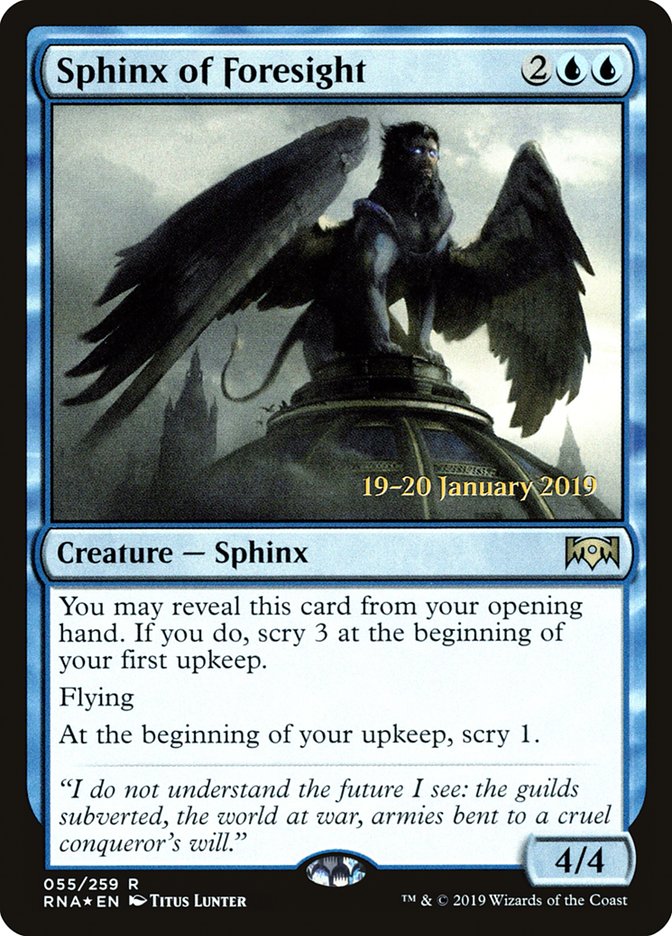 Sphinx of Foresight [Ravnica Allegiance Prerelease Promos] | Clutch Gaming