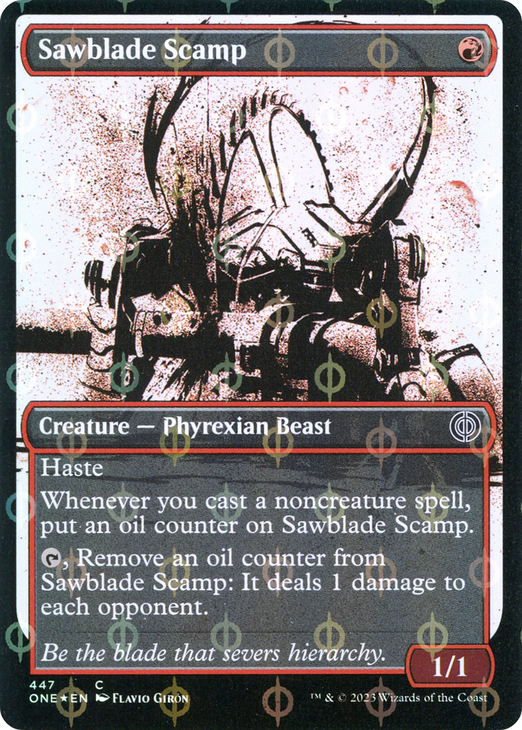 Sawblade Scamp (Showcase Ichor Step-and-Compleat Foil) [Phyrexia: All Will Be One] | Clutch Gaming