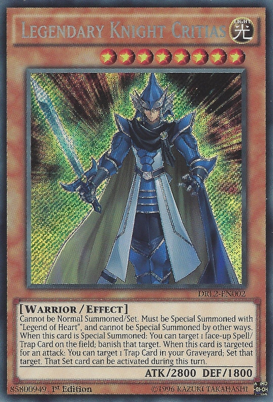 Legendary Knight Critias [DRL2-EN002] Secret Rare | Clutch Gaming