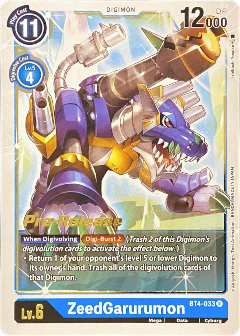 ZeedGarurumon [BT4-033] [Great Legend Pre-Release Promos] | Clutch Gaming