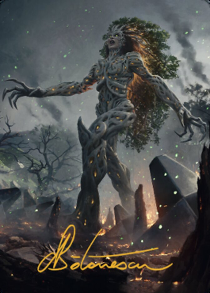 Titania, Gaea Incarnate Art Card (Gold-Stamped Signature) [The Brothers' War Art Series] | Clutch Gaming