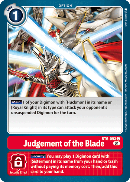 Judgement of the Blade [BT6-093] [Double Diamond] | Clutch Gaming