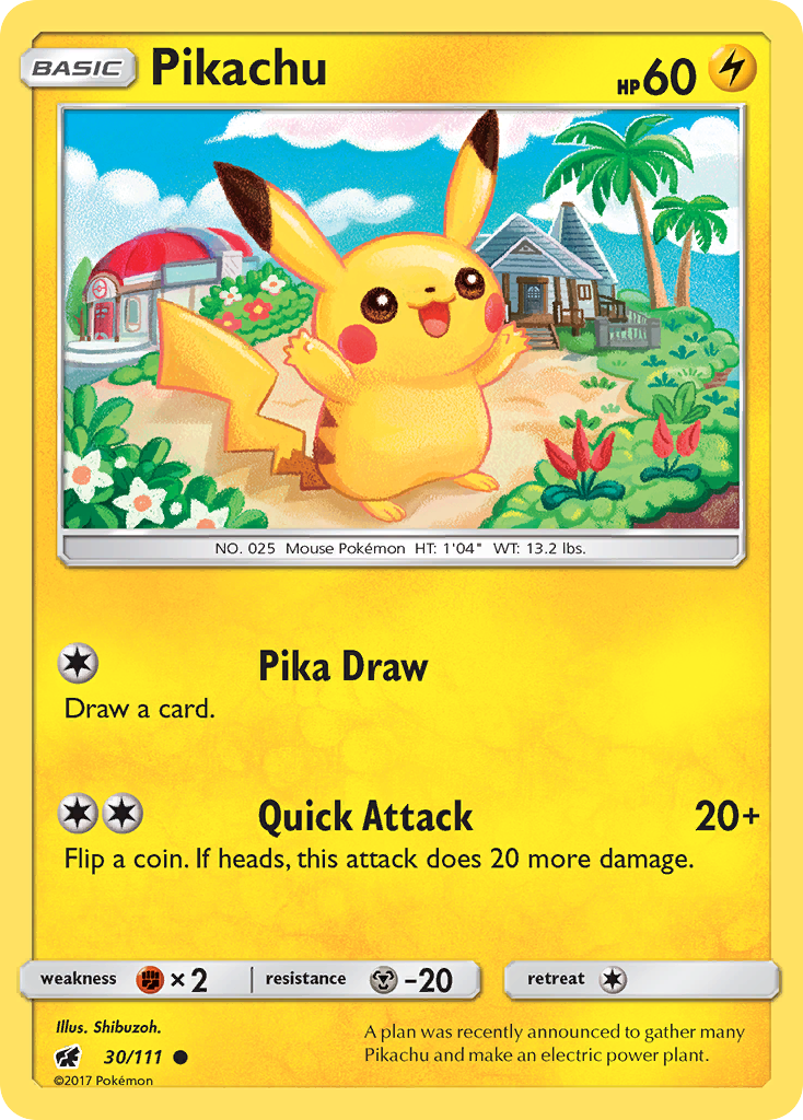 Pikachu (30/111) [Sun & Moon: Crimson Invasion] | Clutch Gaming