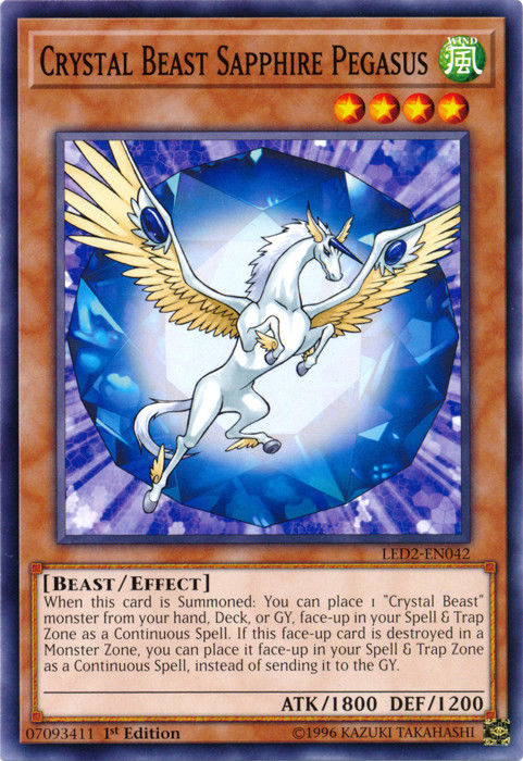 Crystal Beast Sapphire Pegasus [LED2-EN042] Common | Clutch Gaming