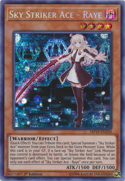 Sky Striker Ace - Raye [MP19-EN259] Prismatic Secret Rare | Clutch Gaming