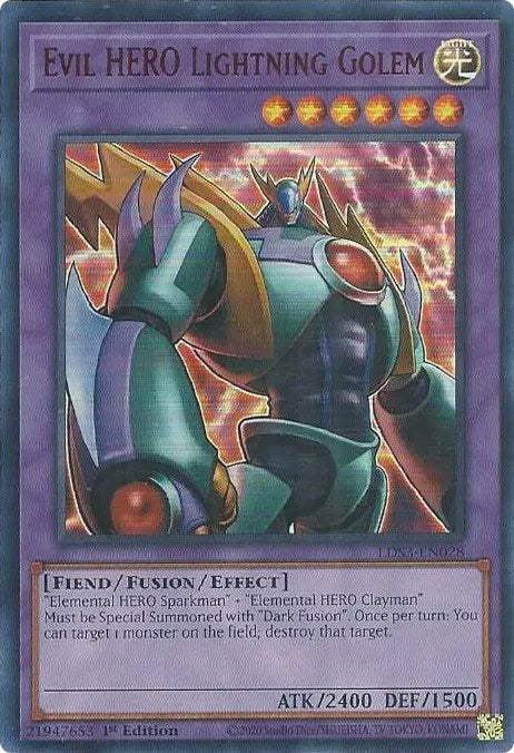 Evil HERO Lightning Golem (Red) [LDS3-EN028] Ultra Rare | Clutch Gaming