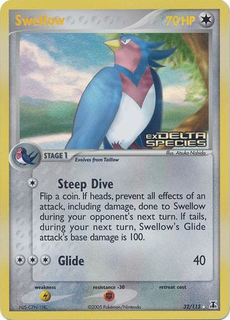 Swellow (32/113) (Stamped) [EX: Delta Species] | Clutch Gaming