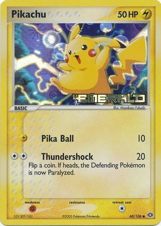 Pikachu (60/106) (Stamped) [EX: Emerald] | Clutch Gaming