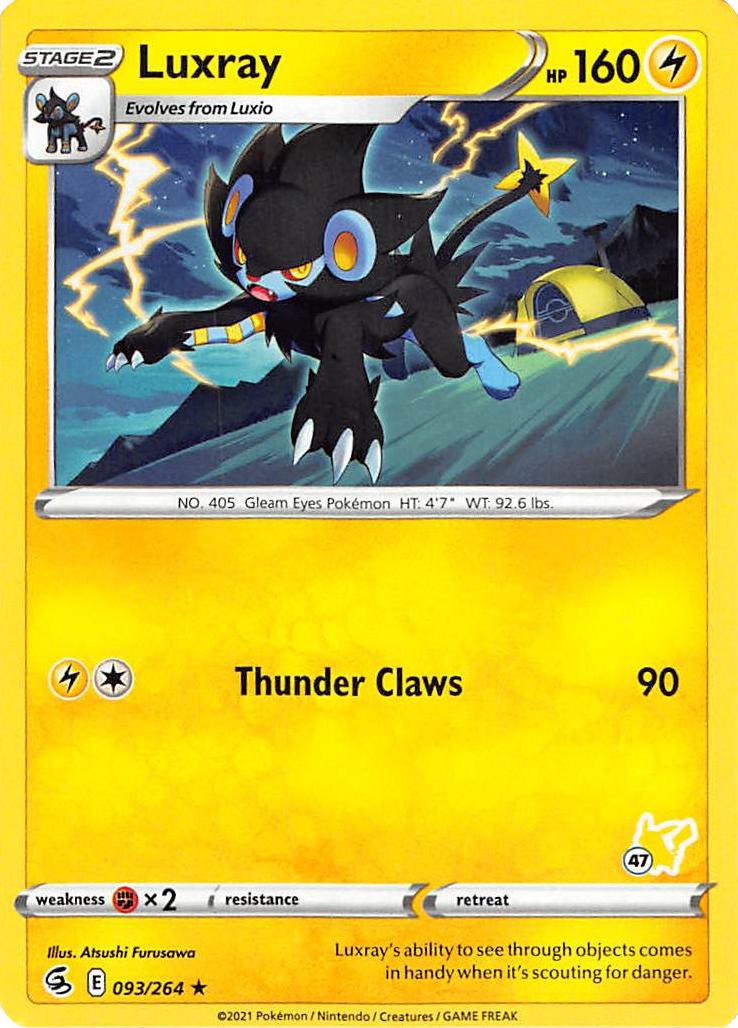 Luxray (093/264) (Pikachu Stamp #47) [Battle Academy 2022] | Clutch Gaming