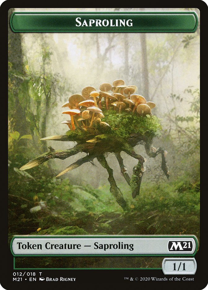 Angel // Saproling Double-Sided Token [Core Set 2021 Tokens] | Clutch Gaming