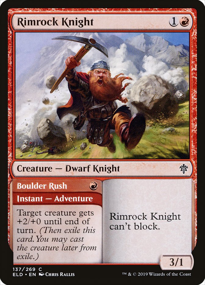 Rimrock Knight // Boulder Rush [Throne of Eldraine] | Clutch Gaming