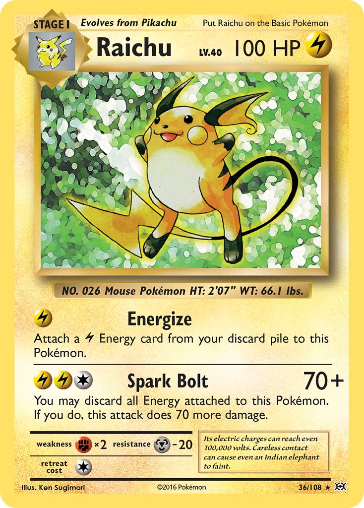 Raichu (36/108) (Theme Deck Exclusive) [XY: Evolutions] | Clutch Gaming