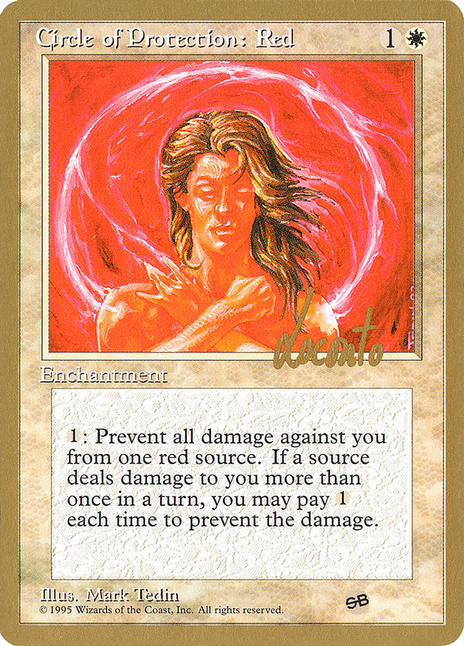 Circle of Protection: Red (Michael Loconto) (SB) (4ED) [Pro Tour Collector Set] | Clutch Gaming