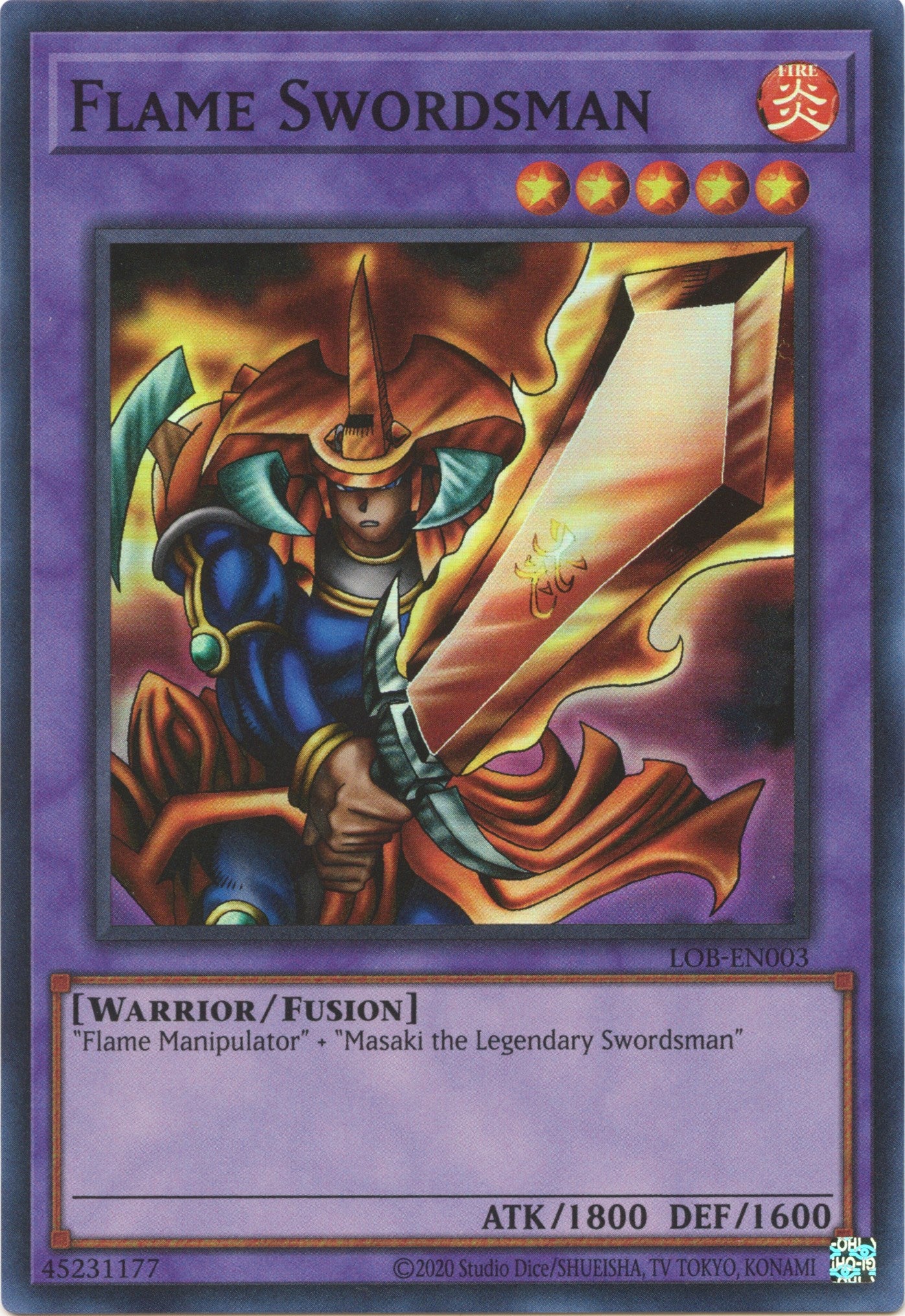 Flame Swordsman (25th Anniversary) [LOB-EN003] Super Rare | Clutch Gaming