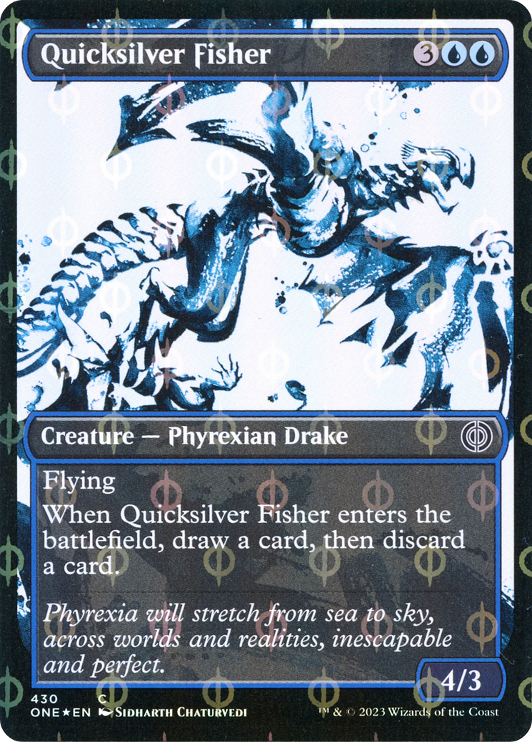 Quicksilver Fisher (Showcase Ichor Step-and-Compleat Foil) [Phyrexia: All Will Be One] | Clutch Gaming