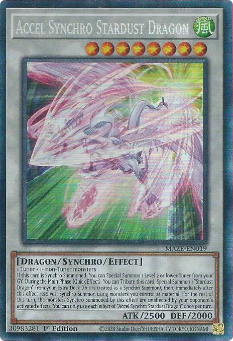 Accel Synchro Stardust Dragon [MAZE-EN019] Collector's Rare | Clutch Gaming