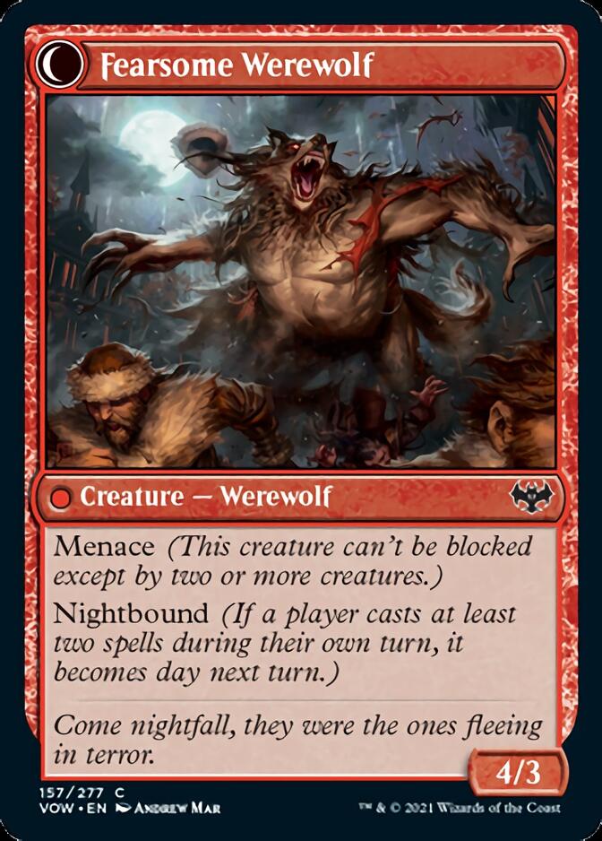 Fearful Villager // Fearsome Werewolf [Innistrad: Crimson Vow] | Clutch Gaming