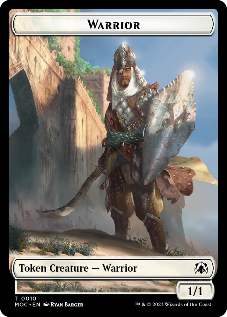 Warrior // Elspeth, Sun's Champion Emblem Double-Sided Token [March of the Machine Commander Tokens] | Clutch Gaming