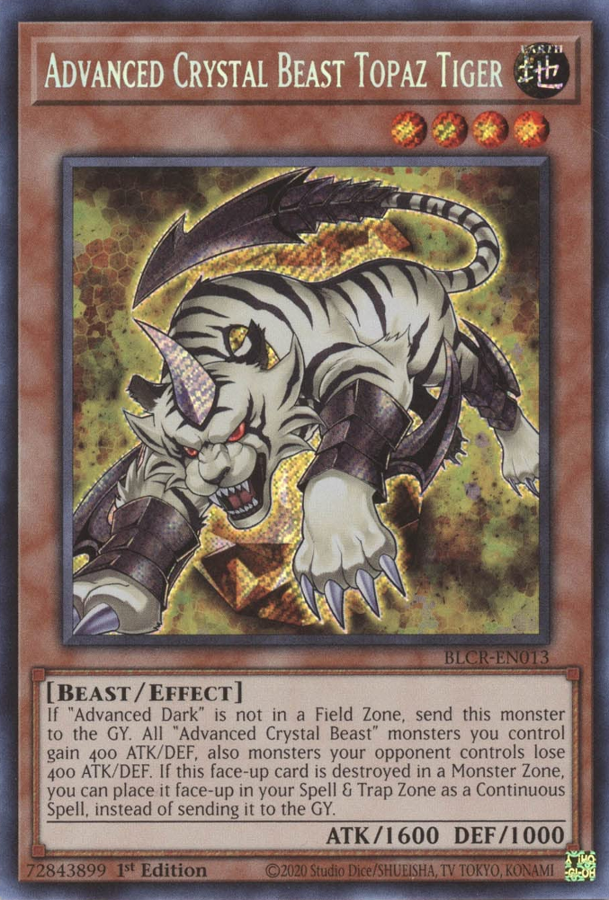 Advanced Crystal Beast Topaz Tiger [BLCR-EN013] Secret Rare | Clutch Gaming