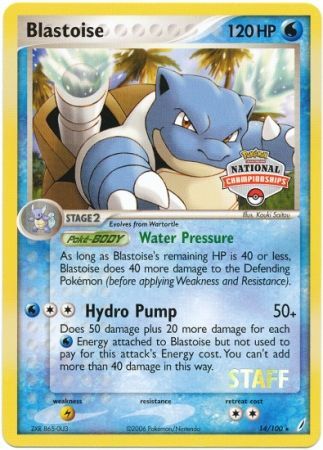 Blastoise (14/100) (National Championship Promo Staff) [EX: Crystal Guardians] | Clutch Gaming