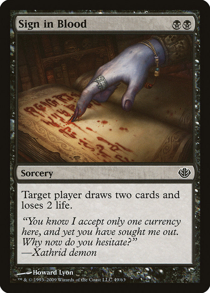 Sign in Blood [Duel Decks: Garruk vs. Liliana] | Clutch Gaming