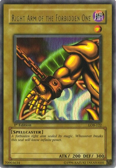 Right Arm of the Forbidden One [LOB-122] Ultra Rare | Clutch Gaming