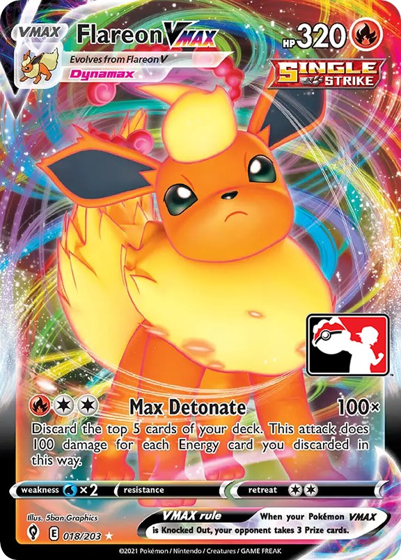 Flareon VMAX (018/203) [Prize Pack Series One] | Clutch Gaming