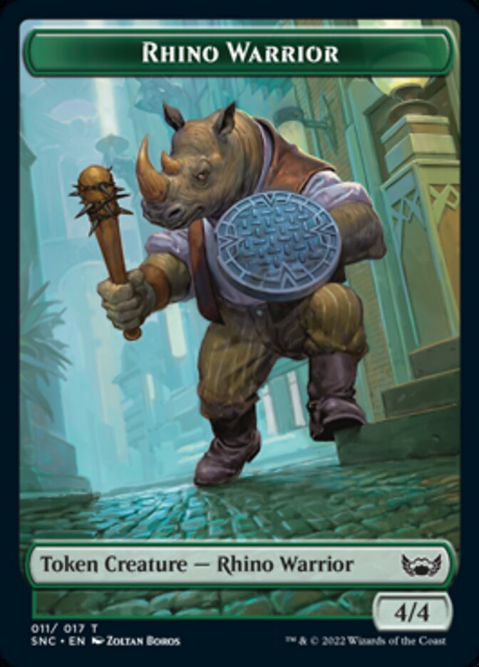 Treasure (015) // Rhino Warrior Double-Sided Token [Streets of New Capenna Tokens] | Clutch Gaming