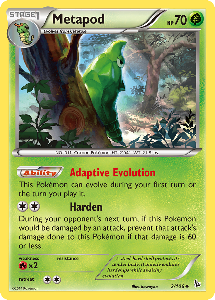 Metapod (2/106) [XY: Flashfire] | Clutch Gaming