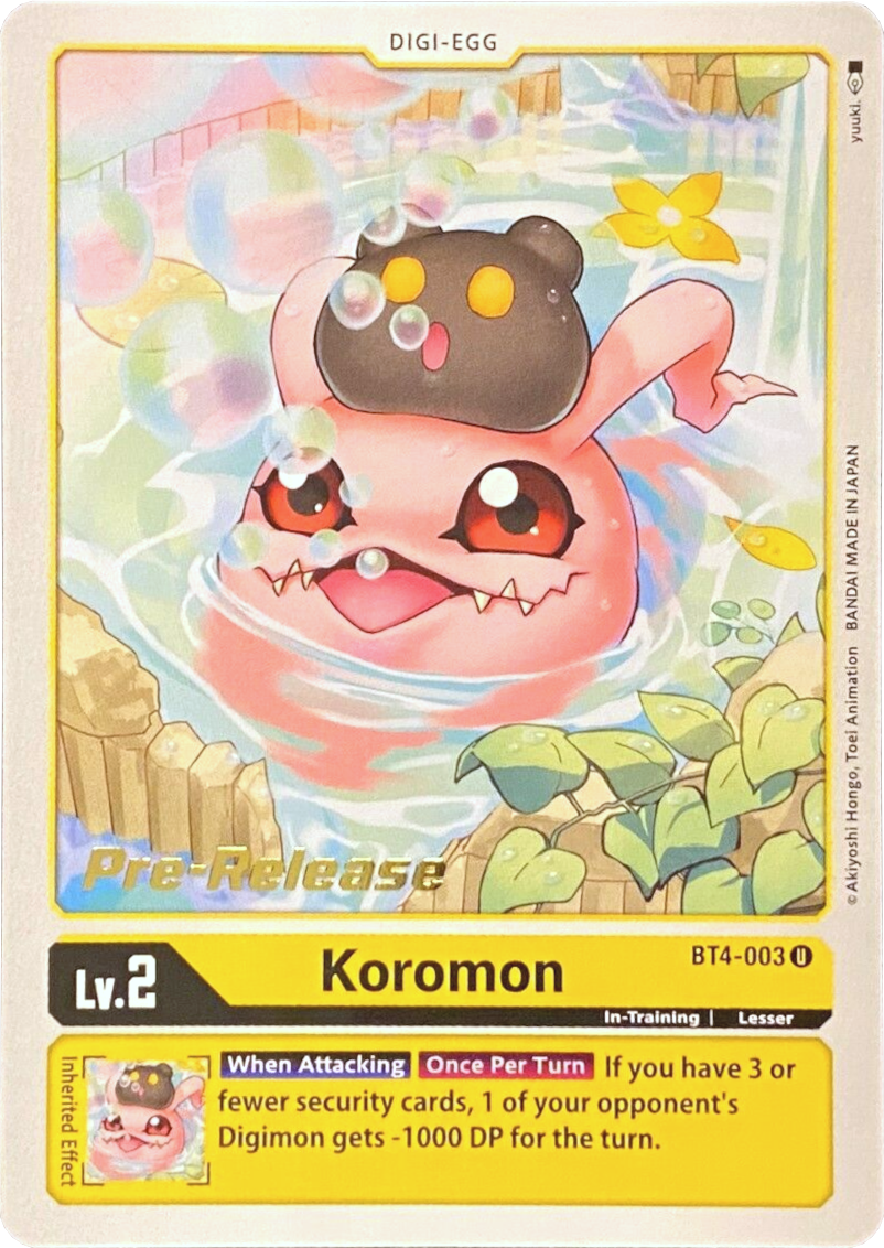 Koromon [BT4-003] [Great Legend Pre-Release Promos] | Clutch Gaming