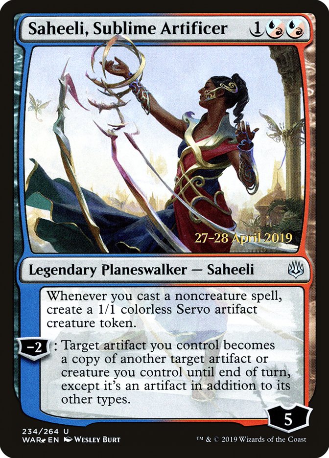 Saheeli, Sublime Artificer [War of the Spark Prerelease Promos] | Clutch Gaming