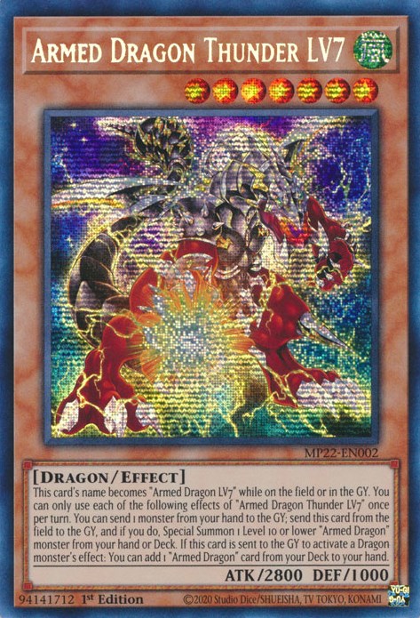 Armed Dragon Thunder LV7 [MP22-EN002] Prismatic Secret Rare | Clutch Gaming