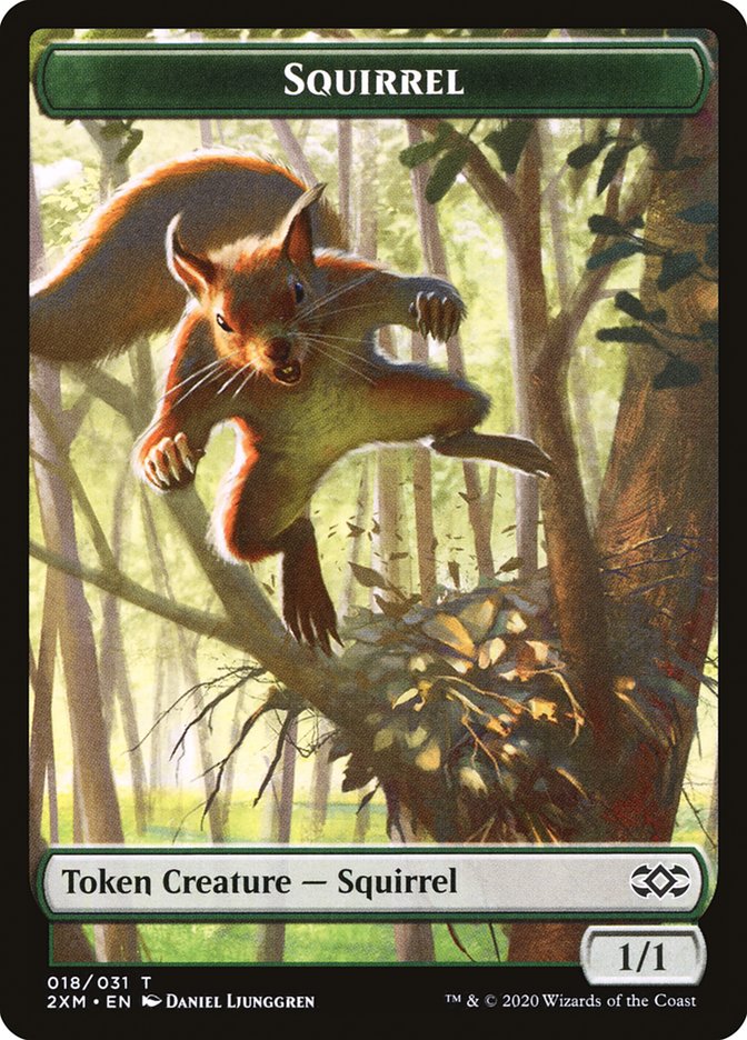 Demon // Squirrel Double-Sided Token [Double Masters Tokens] | Clutch Gaming