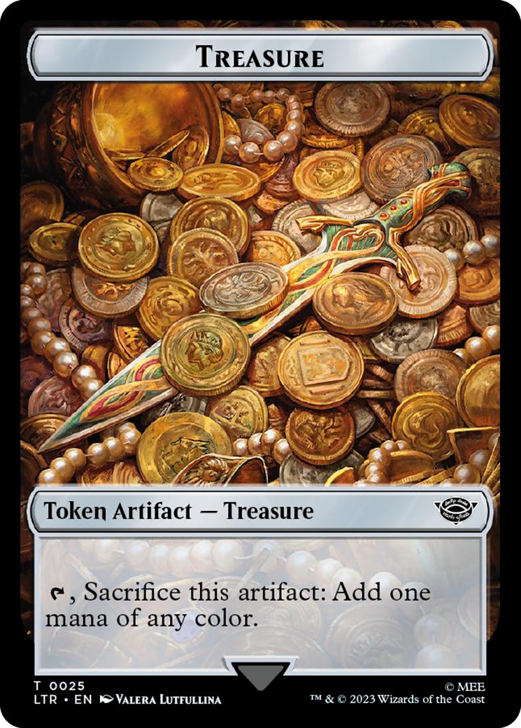 Treasure // Food (0022) Double-Sided Token (Surge Foil) [The Lord of the Rings: Tales of Middle-Earth Tokens] | Clutch Gaming