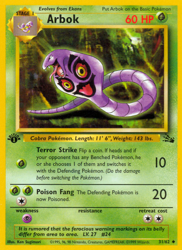 Arbok (31/62) [Fossil 1st Edition] | Clutch Gaming