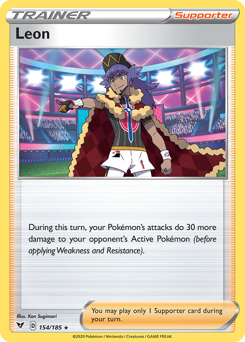 Leon (154/185) [Sword & Shield: Vivid Voltage] | Clutch Gaming