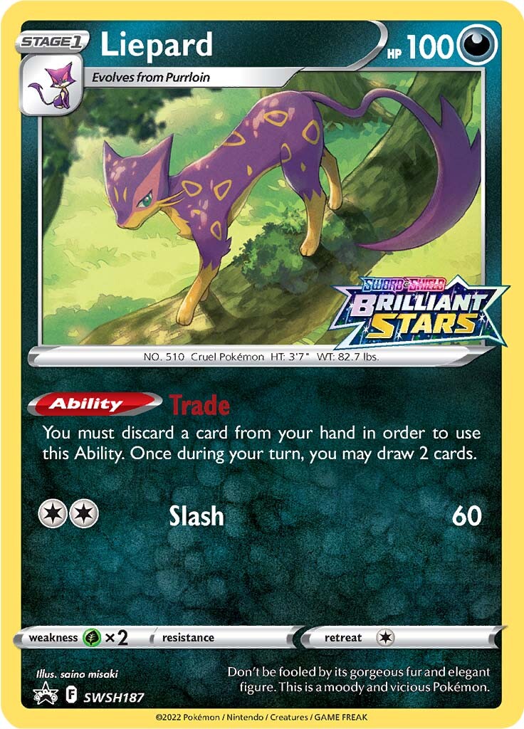 Liepard (SWSH187) (Prerelease Promo) [Sword & Shield: Black Star Promos] | Clutch Gaming