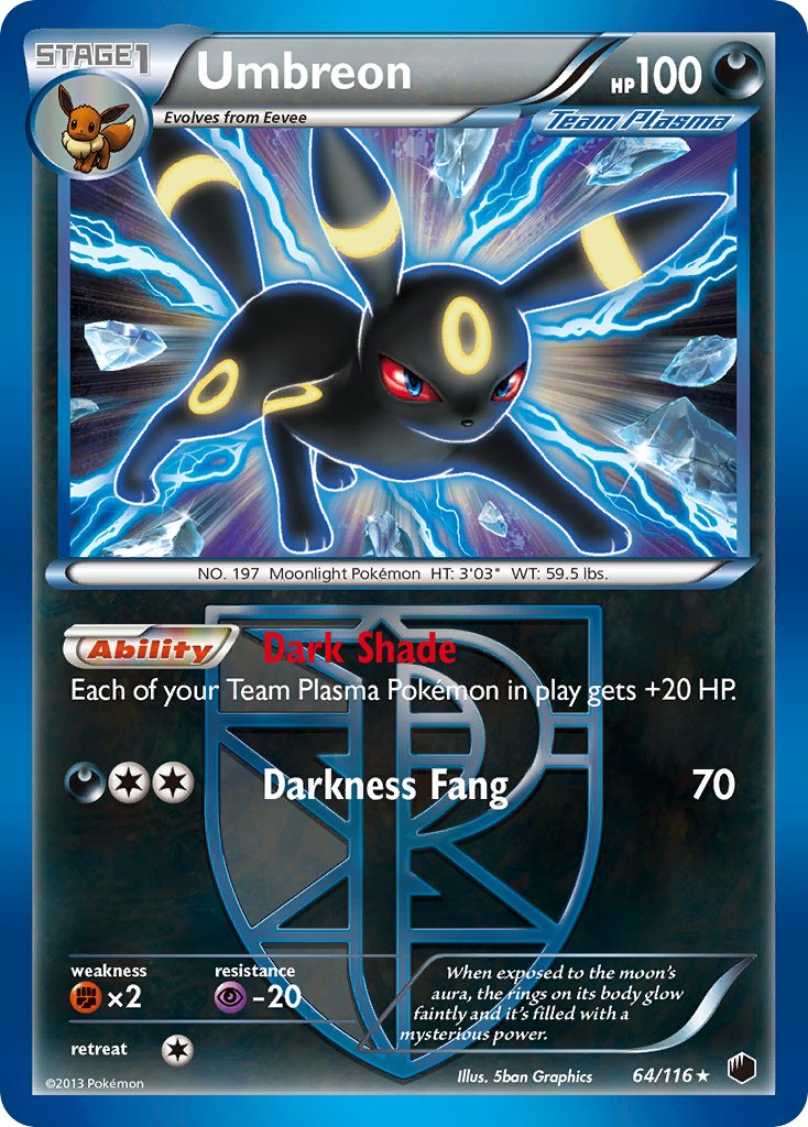 Umbreon (64/116) (Moltres Legendary Battle Deck) (Theme Deck Exclusive) [Black & White: Plasma Freeze] | Clutch Gaming