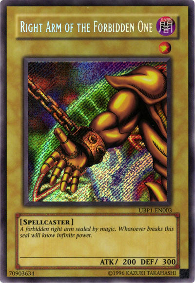 Right Arm of the Forbidden One [UBP1-EN003] Secret Rare | Clutch Gaming