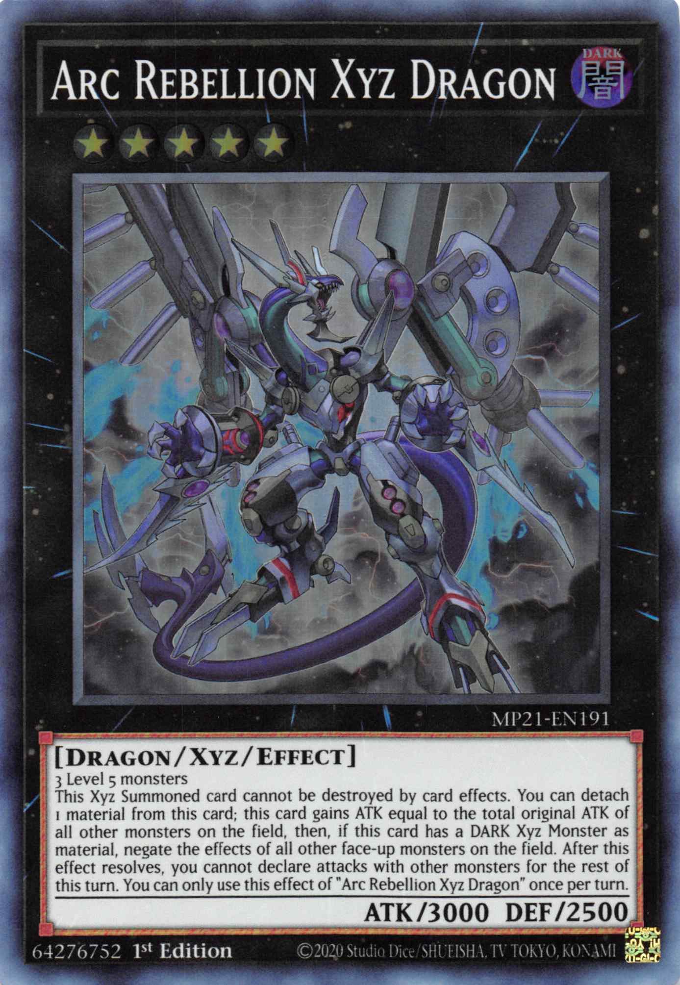 Arc Rebellion Xyz Dragon [MP21-EN191] Super Rare | Clutch Gaming