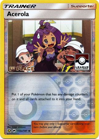 Acerola (112a/147) (League Promo 1st Place) [Sun & Moon: Burning Shadows] | Clutch Gaming