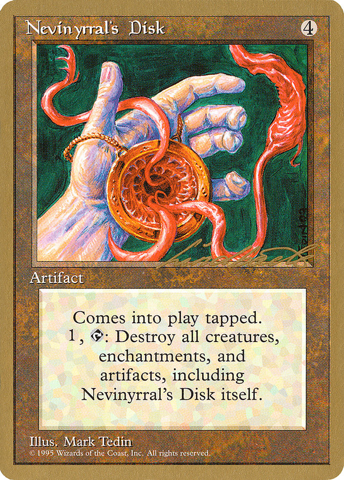 Nevinyrral's Disk (Leon Lindback) [Pro Tour Collector Set] | Clutch Gaming