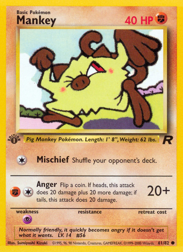 Mankey (61/82) [Team Rocket 1st Edition] | Clutch Gaming