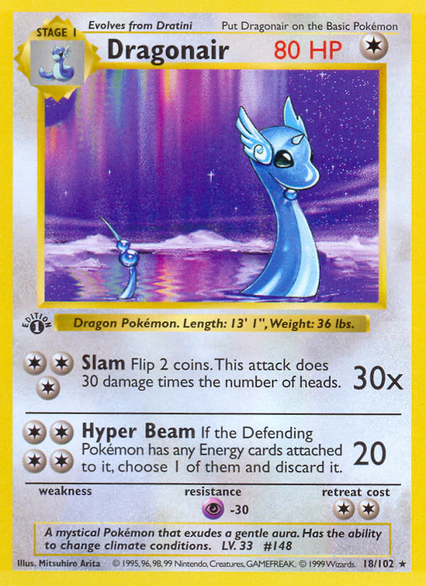 Dragonair (18/102) (Shadowless) [Base Set 1st Edition] | Clutch Gaming